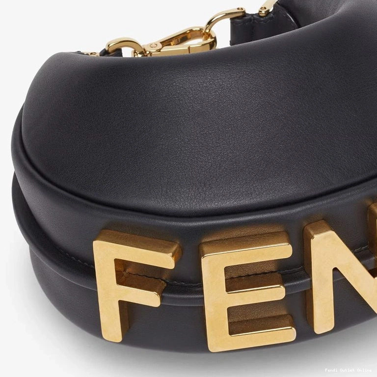 Cheap Black In Mini Leather Hobo Bag Fendigraphy Calf Fendi 0809